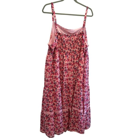 Pink Floral Sleeveless Sundress Maxi With Adjustable Straps Back NWT Size 4 - Picture 4 of 7